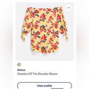 Status Grassley Yellow Floral Off-the-Shoulder Blouse